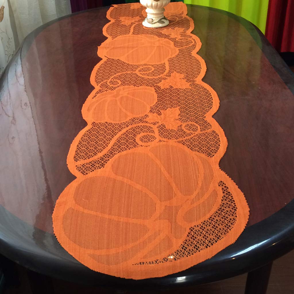 Pumpkin Table Runner - Thanksgiving & Halloween Party Decorations for Dining Table, Buffet, and Home Decor | Seasonal Holiday Tablecloth