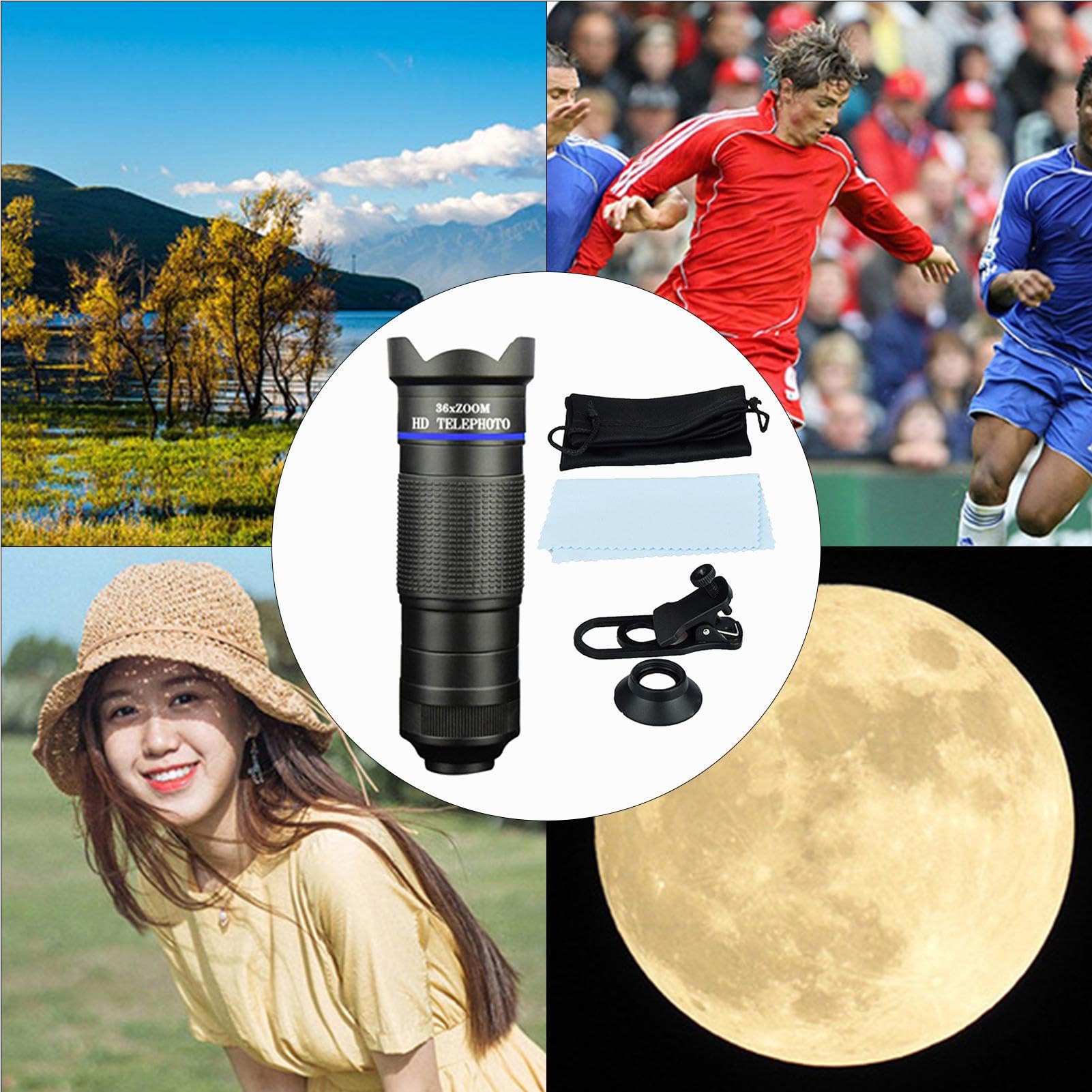 High-Powered Monocular Telescope for Smartphone - 12x50 HD Zoom Lens for Outdoor Bird Watching, Hiking, Camping & Hunting - Portable Monocular with Phone Adapter for Wildlife Observation & Nature Photography - Perfect for Travel, Safari, and Stargazing Adventures