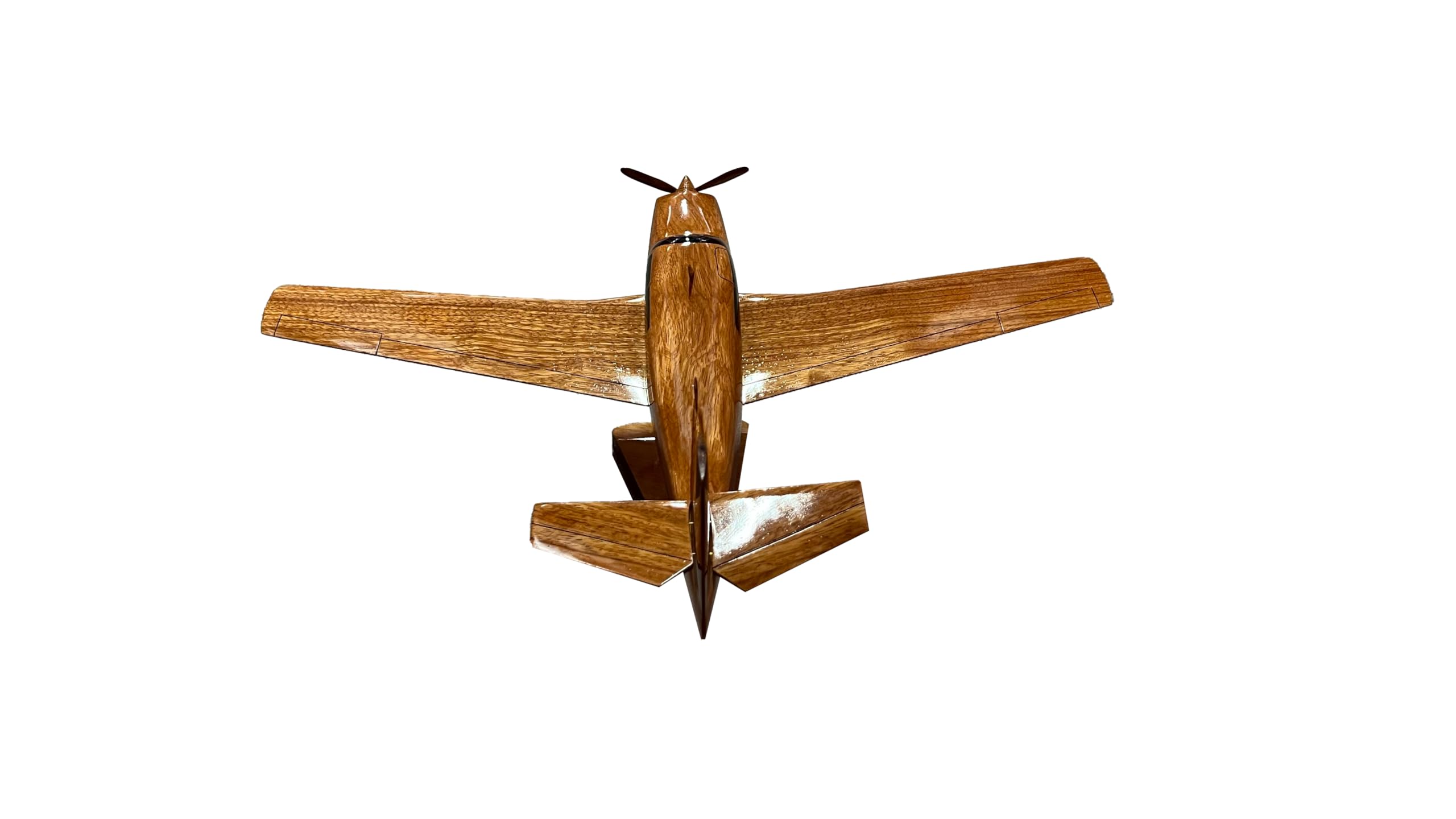 Mooney M20 Mahogany Wood Desktop Airplane Model - Handcrafted Aviation Collectible for Office Decor, Pilot Gift & Home Display