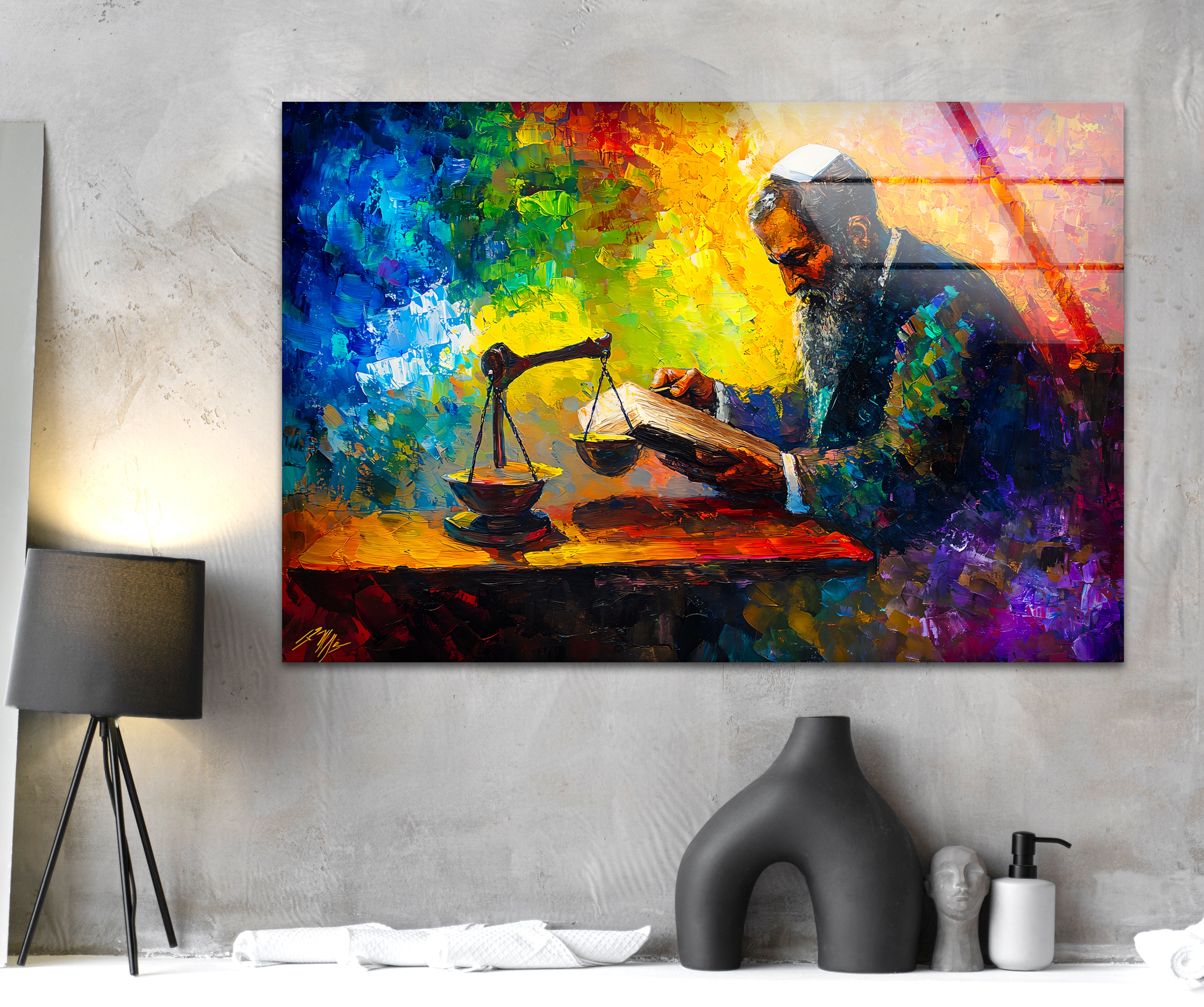 Original Afremov Hand-Painted Glass Wall Art - Vibrant Modern Home Decor for Living Room, Bedroom & Office