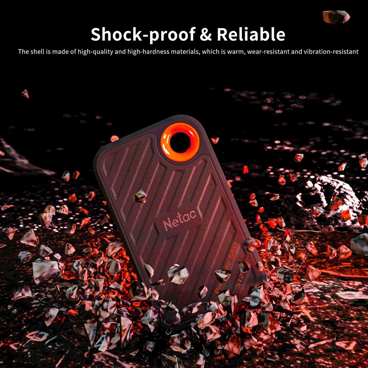 Netac 2TB Extreme Portable SSD - Ultra Fast External Solid State Drive with 2000MB/s Read & 1700MB/s Write Speed, USB 3.2 Gen 2, Plug & Play - Perfect for Business Travel, Gaming, Video Editing & Data Backup (Model ZX20)