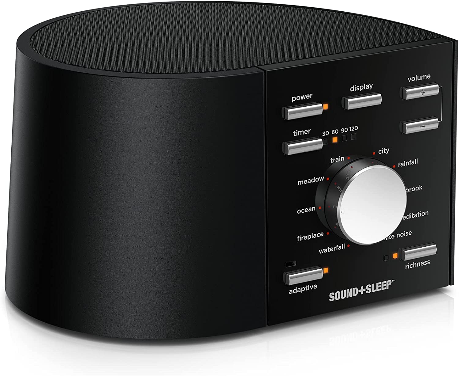 Premium Sound+Sleep High Fidelity White Noise Machine - 30 Non-Looping Nature Sounds & Sleep Timer for Adults & Babies - Perfect for Nursery, Office, Travel & Meditation