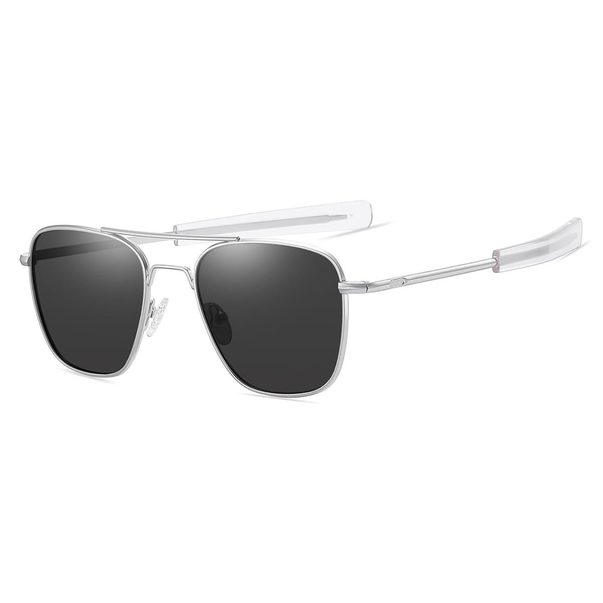 Gleyemor Polarized Square Aviator Sunglasses for Men - Retro Military Tough Guy Style UV Protection Shades - Perfect for Driving, Outdoor Sports & Fashion Accessories