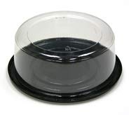 Pactiv 9-Inch Black Cake Base with 4-3/8-Inch Dome - Fits 8-Inch Cakes - 50 per Case - Perfect for Birthday Parties, Weddings & Bakery Displays