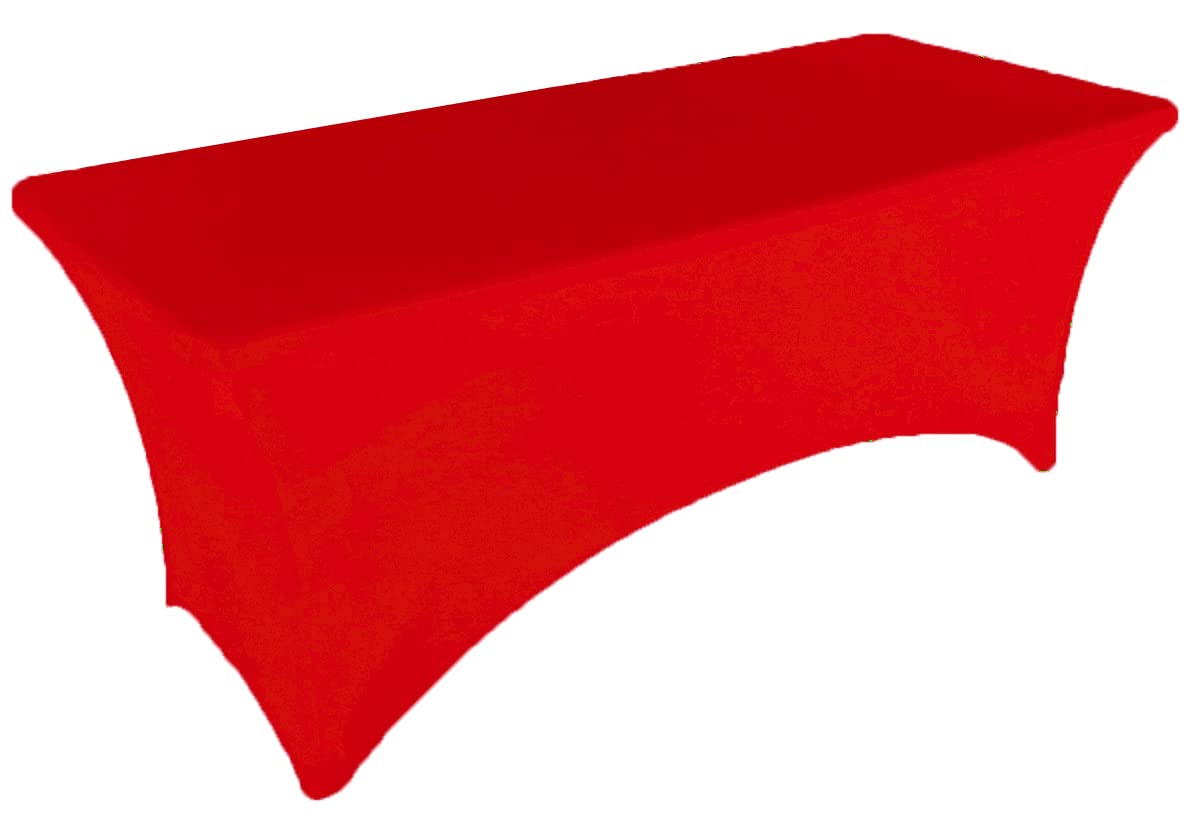 6ft Red Spandex Tablecloth for Folding Tables - Party & Event Decor