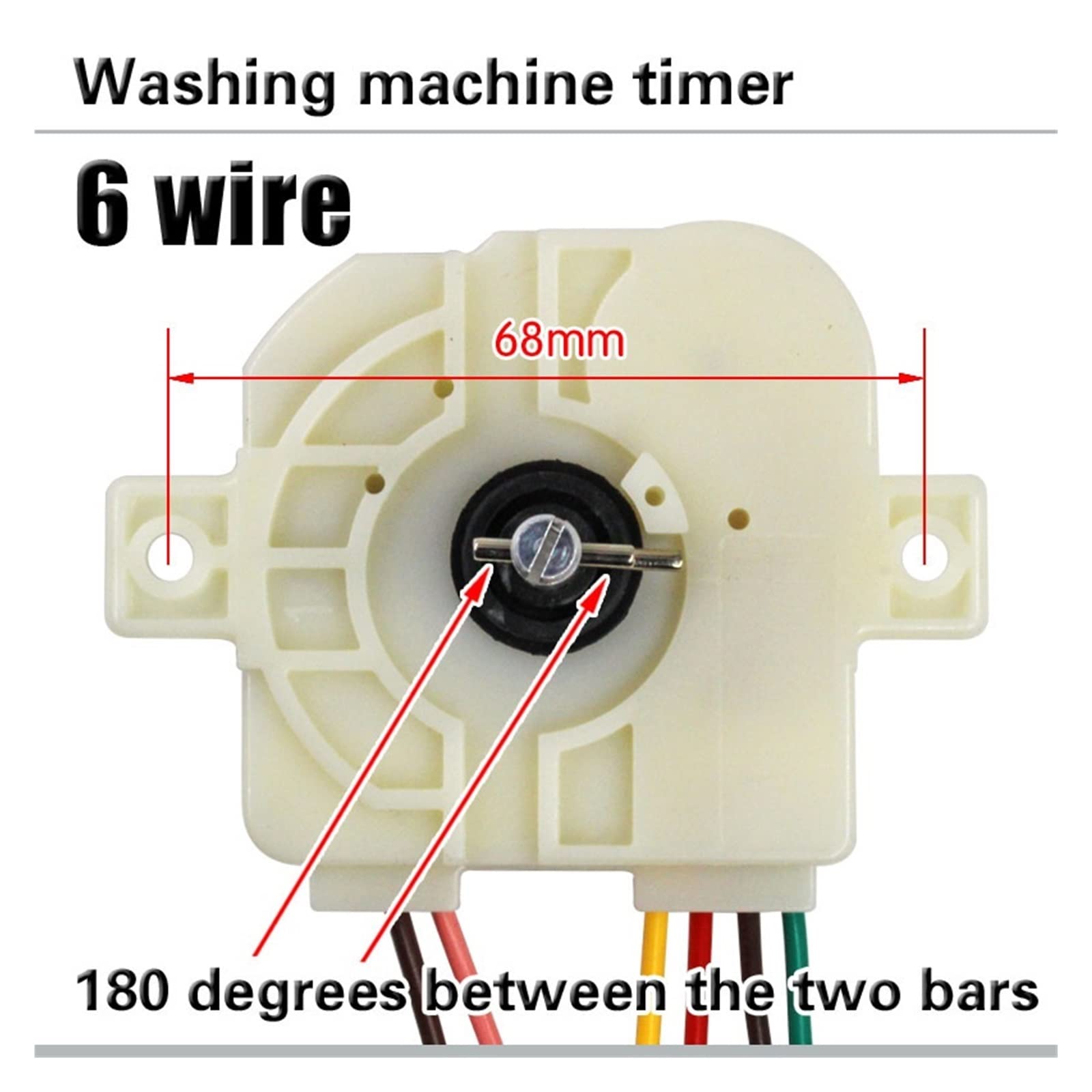 Nike 6-Wire 180 Degree Washing Machine Timer Switch - Semi-Automatic Dual Cylinder Laundry Timer Replacement Part for Home Appliances | Perfect for DIY Repair & Washing Machine Maintenance