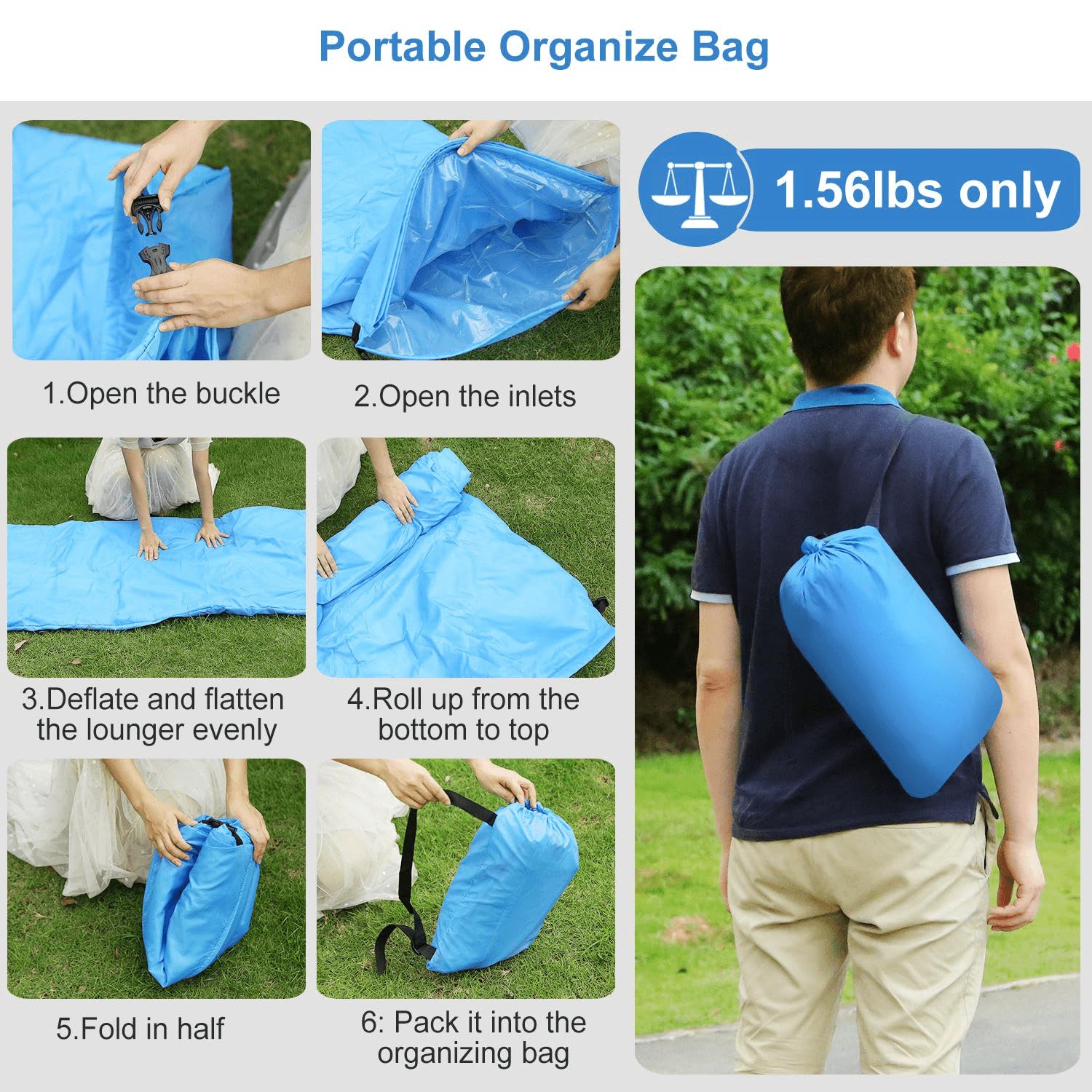 **Inflatable Lounger Air Sofa Hammock - Portable Camping Couch, Waterproof & Anti-Leak, Lightweight for Outdoor, Beach, Hiking - Perfect for Picnics, Backyard Relaxing & Travel**