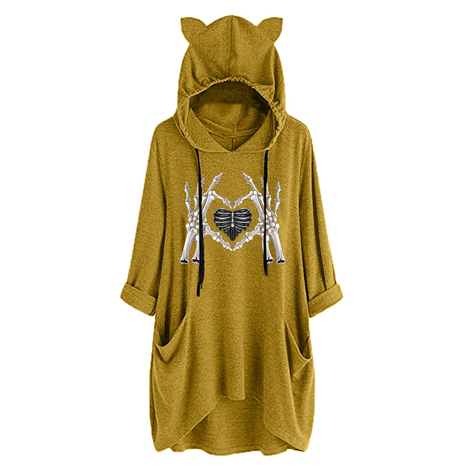 Cute Oversized Fleece Hoodie for Women - Long Sleeve Print Sweatshirt for Casual Wear | Perfect for Loungewear, Street Style & Cozy Outfits