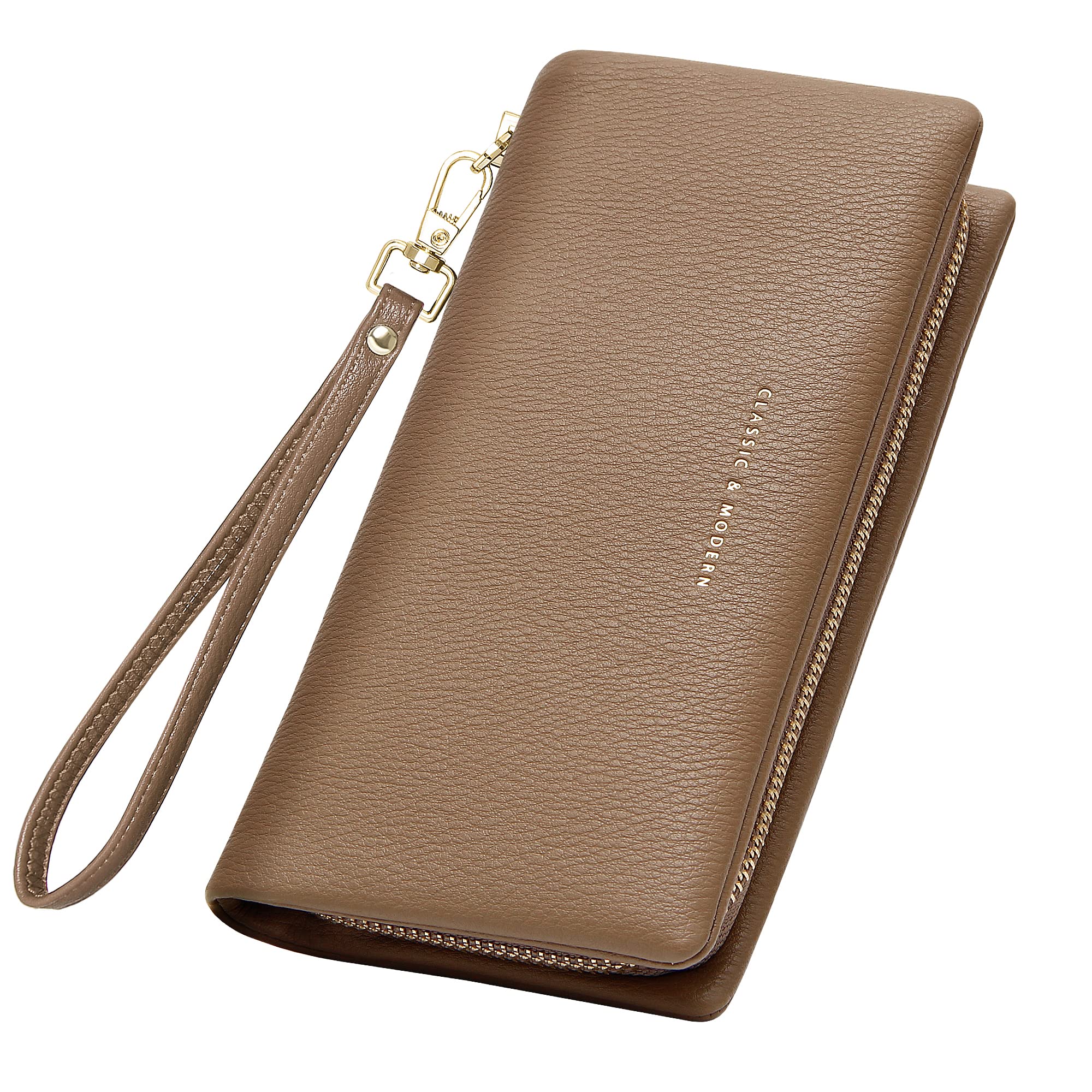 Women's RFID Blocking Large Capacity Zip Around Wallet - PU Leather Credit Card Holder & Travel Purse with Wristlet Strap | Perfect for Everyday Use, Shopping, and Secure Travel