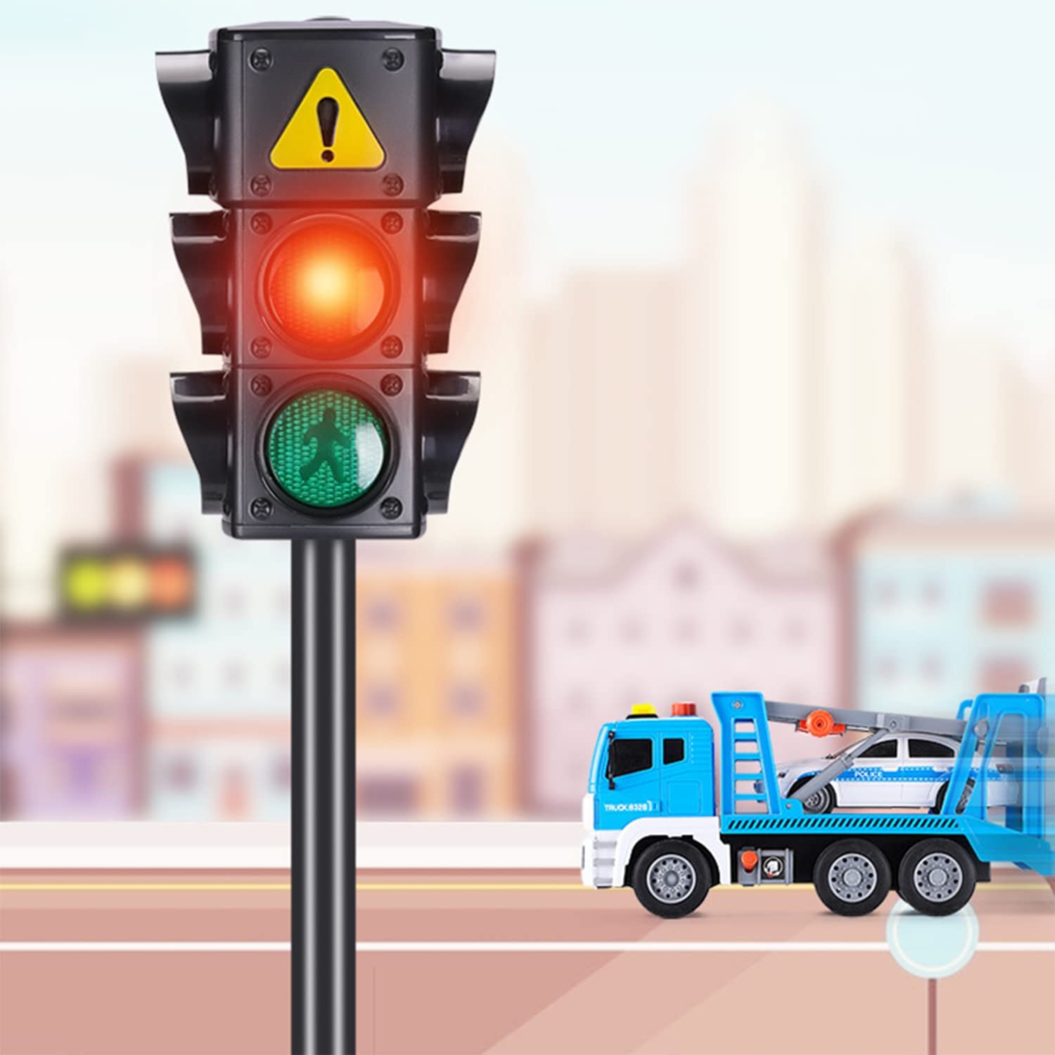 ARTFILIF Large Traffic Light Toy - Educational Traffic Light Lamp for Kids, Traffic Safety Learning & Early Education Props | Perfect for Classroom, Playroom & Road Safety Training