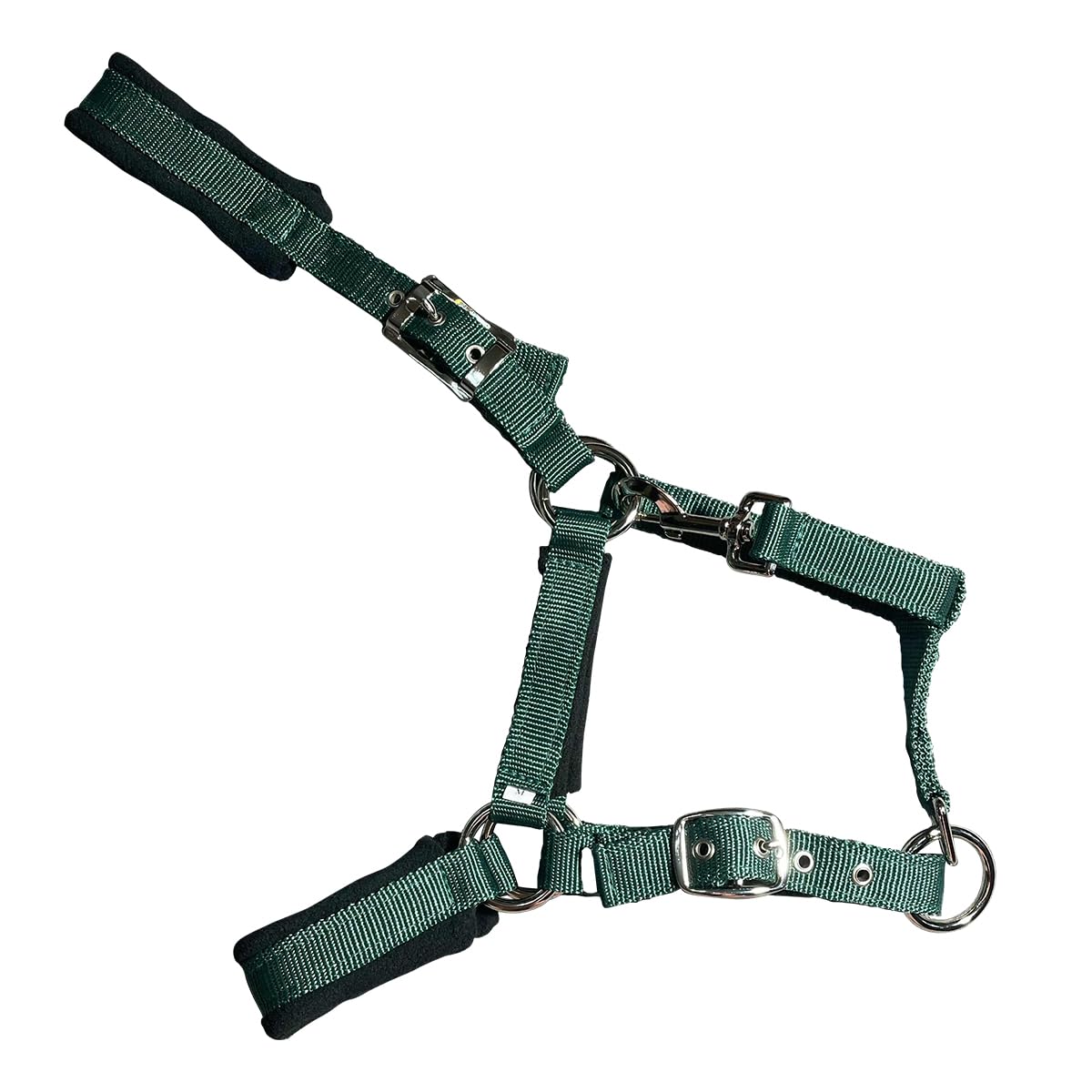 **WINTENT Padded Horse Halters with Nylon Lead Rope – Comfortable & Durable Equestrian Halter for Horses, Green (Small) – Perfect for Trail Riding, Training & Stable Use**