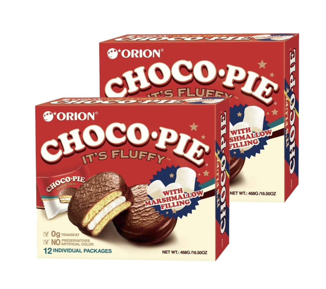 Orion Choco Pie Snack - Delicious Chocolate Marshmallow Filled Cakes - Pack of 2 - Perfect for Lunchboxes, Office Snacks & Party Treats