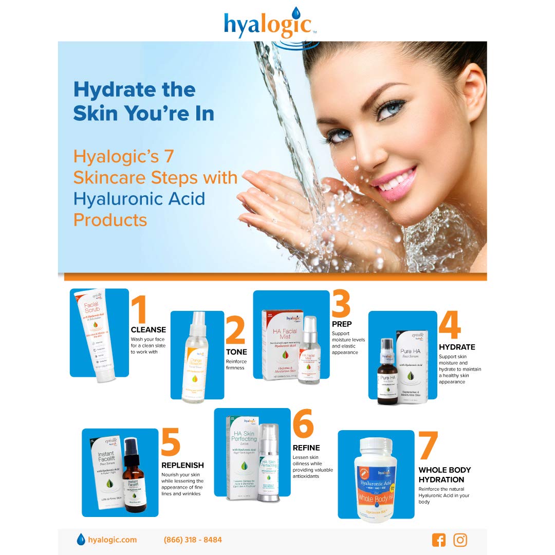 Age Spot Face Serum - Dark Spot Corrector with Hyaluronic Acid & Gigawhite - Brightening Serum for Age Spots, Wrinkles & Fine Lines - 1 Fl. oz by Hyalogic - Perfect for Daily Skincare Routine & Anti-Aging Treatment