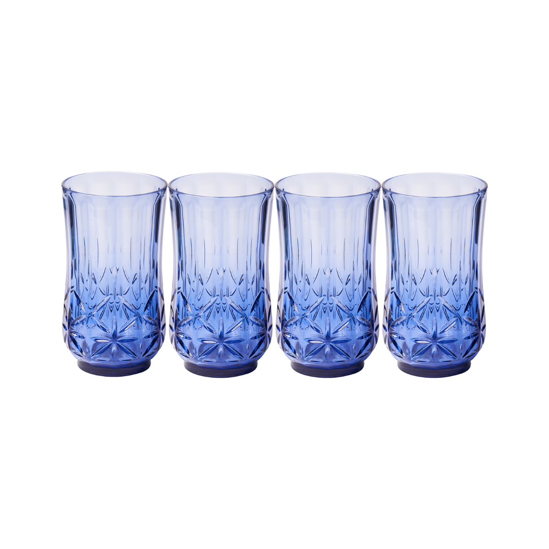 Premium 21 Oz Stainless Steel Tumbler Classic Tall - 4 Pack Blue Insulated Cups for Hot & Cold Drinks - Perfect for Office, Gym, Travel & Outdoor Activities