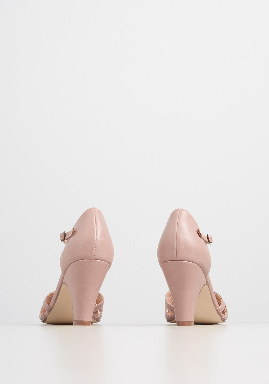 Chelsea Crew There Chic T-Strap Heels in Mauve - Elegant Women's Dress Shoes for Parties & Evening Events