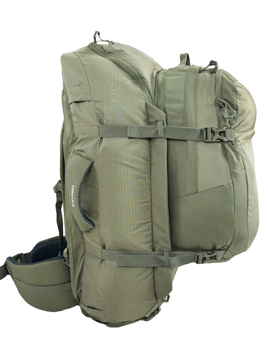 Black Wolf Grand Teton 75L Backpacking Backpack - Moss Green for Hiking, Camping & Outdoor Adventures