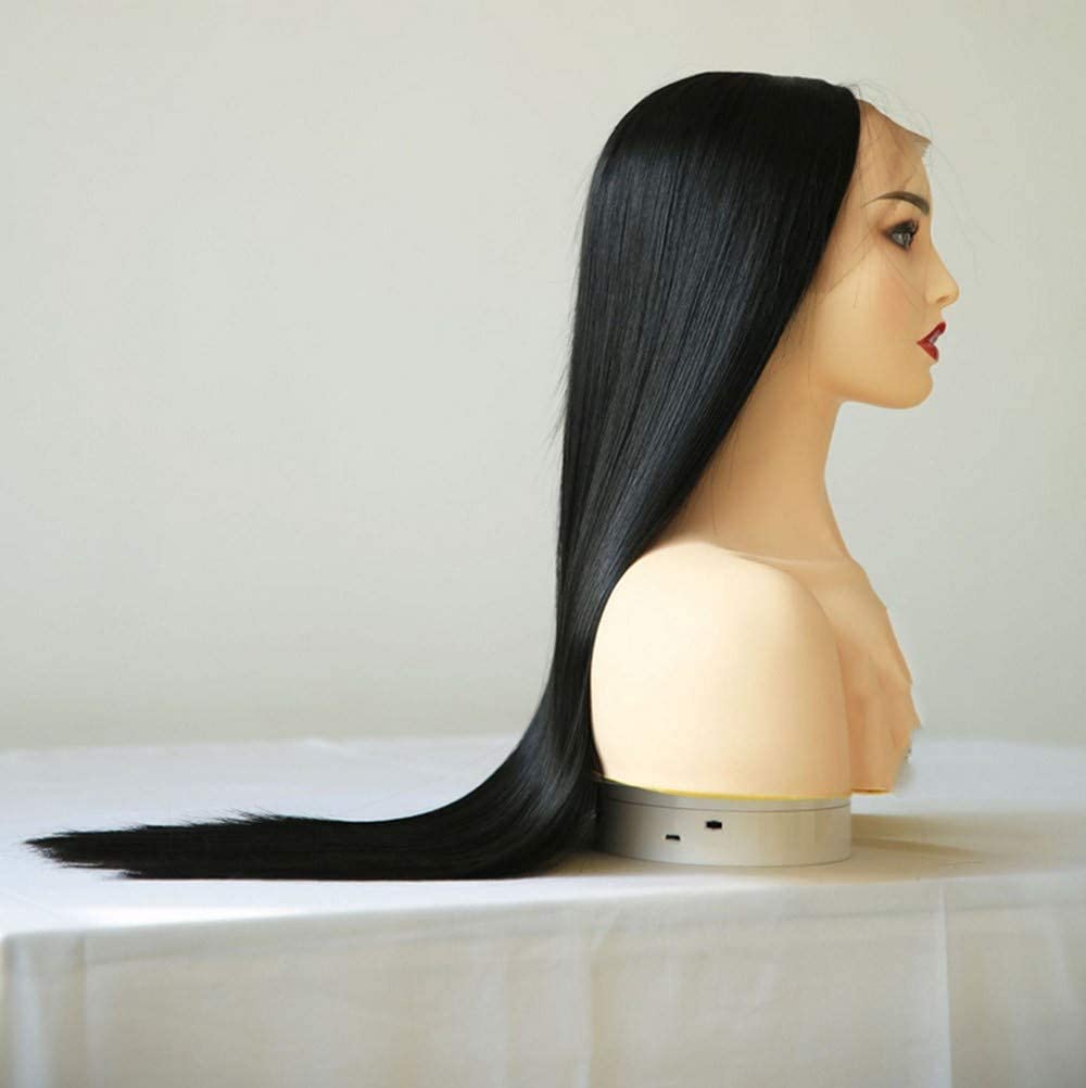 Greenmirr Black Lace Front Wigs 13x3 Long Straight Heat Resistant Synthetic Hair 24 Inches for Women - Perfect for Cosplay, Daily Wear & Special Occasions