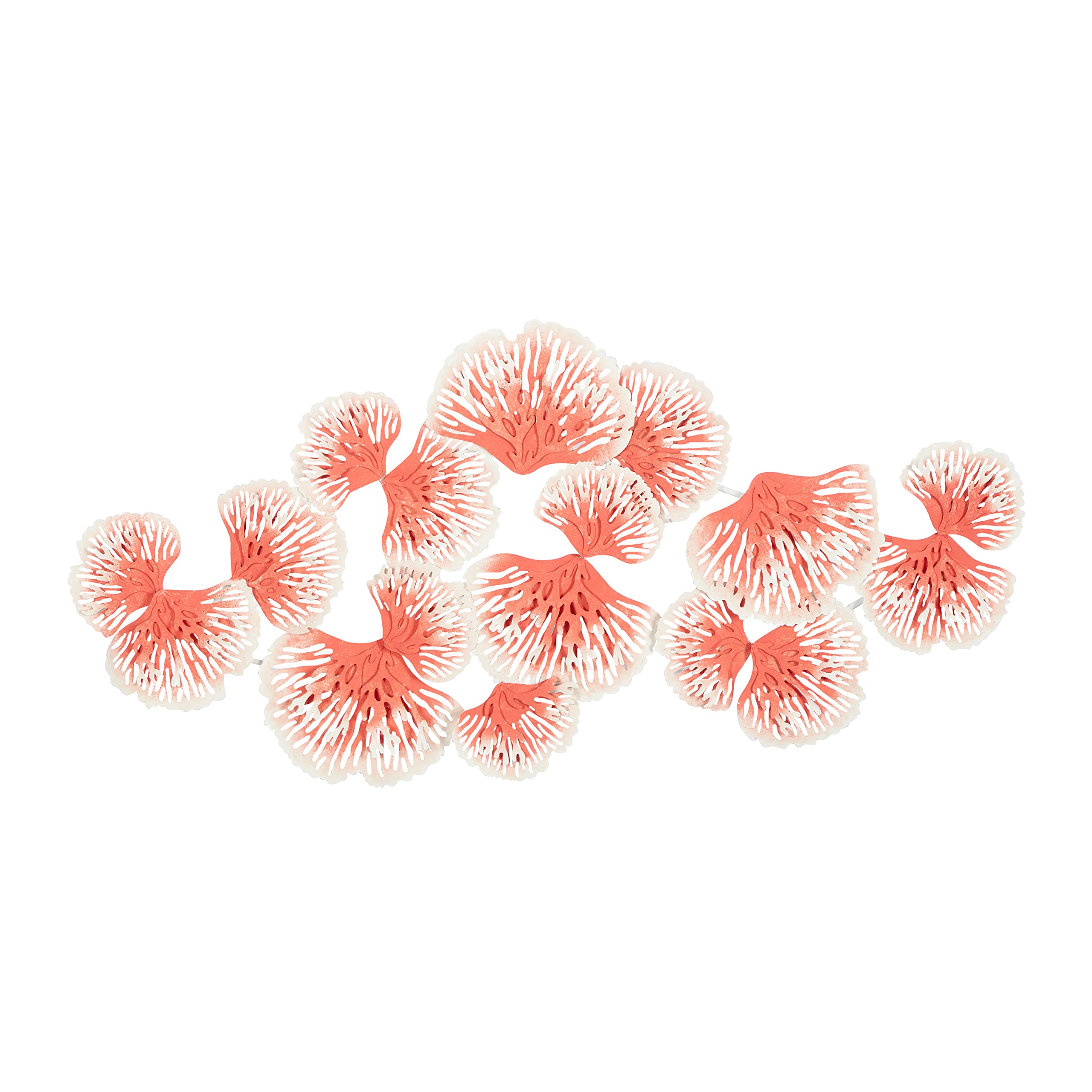 Deco 79 Large Orange Metal Floral Wall Art Sculpture - 48