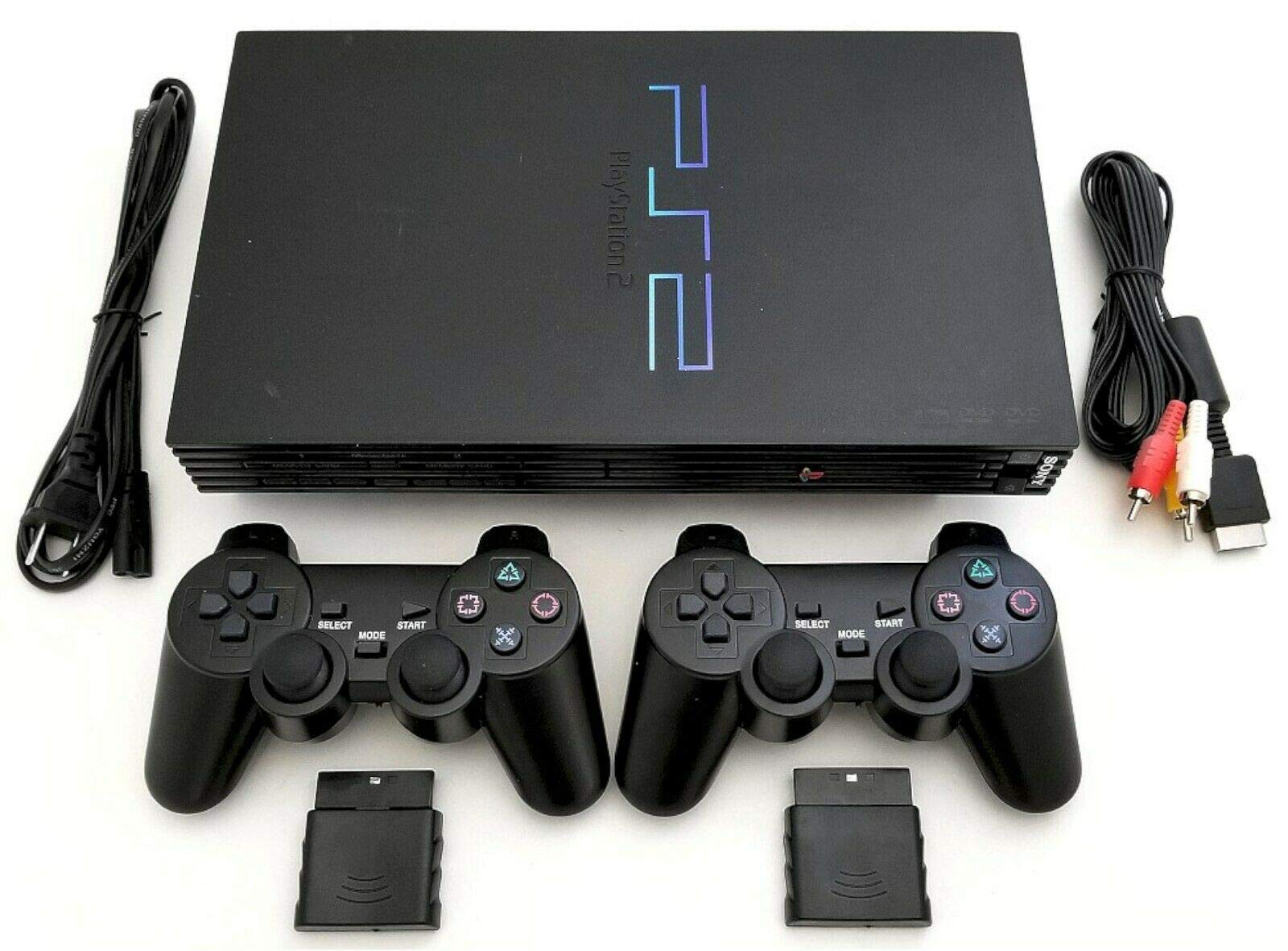 Sony PlayStation 2 PS2 Gaming Console - Renewed Black with 2 Wireless Controllers | Classic Video Game System for Retro Gaming, Collectors & Entertainment Rooms