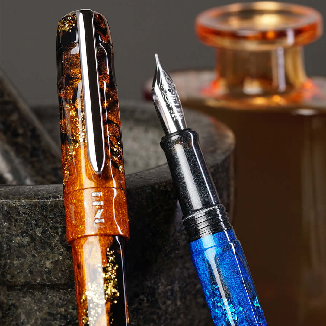 Benu Talisman Fountain Pen - Premium Hawk's Eye Design for Writing & Calligraphy - Perfect Gift for Professionals & Pen Enthusiasts