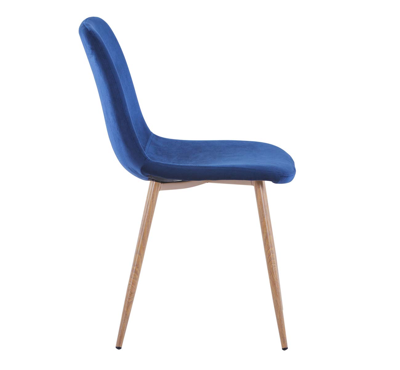Flesser Velvet Dining Chairs Set of 4 - Blue Upholstered Side Chairs with Sturdy Metal Legs for Kitchen, Dining Room, Living Room & Home Office - Perfect for Family Gatherings, Dinner Parties and Workspace Comfort