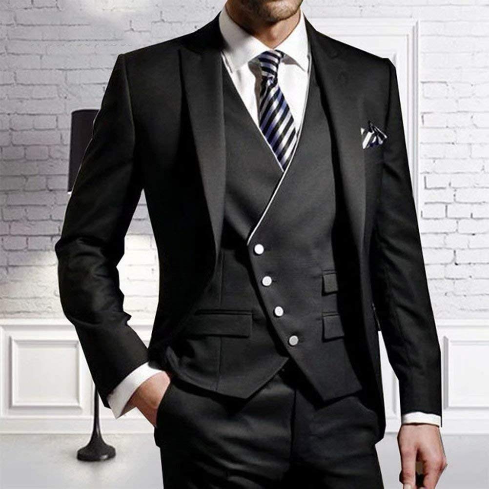 Men's Slim Fit 3-Piece Formal Suit Set - Wedding Tuxedo & Prom Jacket for Parties & Special Occasions | Perfect for Weddings, Proms, Business Events & Evening Gala