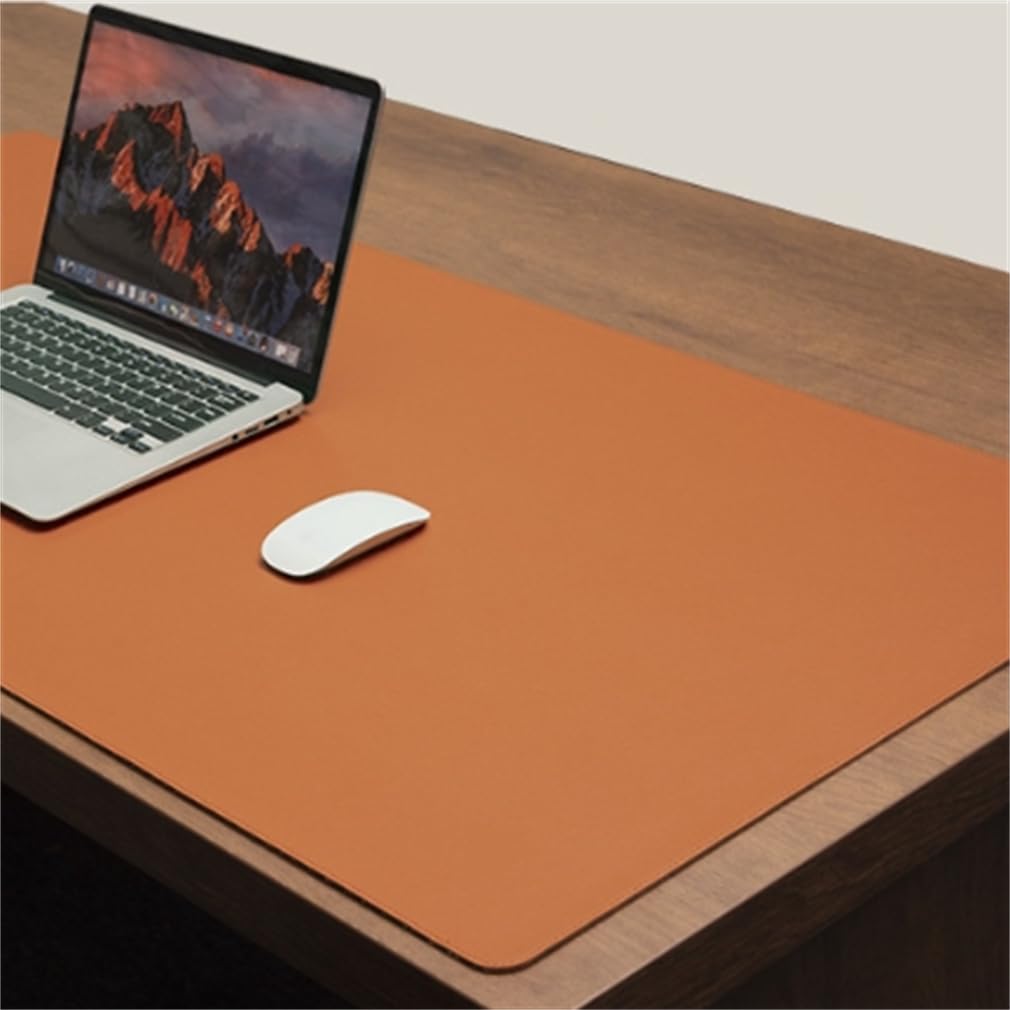 Non-Slip PU Leather Desk Blotter - Large 31.5x15.7 Inch Mouse Pad for Computer, Waterproof Double-Sided Desk Protector Mat in Light Brown | Perfect for Office, Gaming & Home Workspace Setup