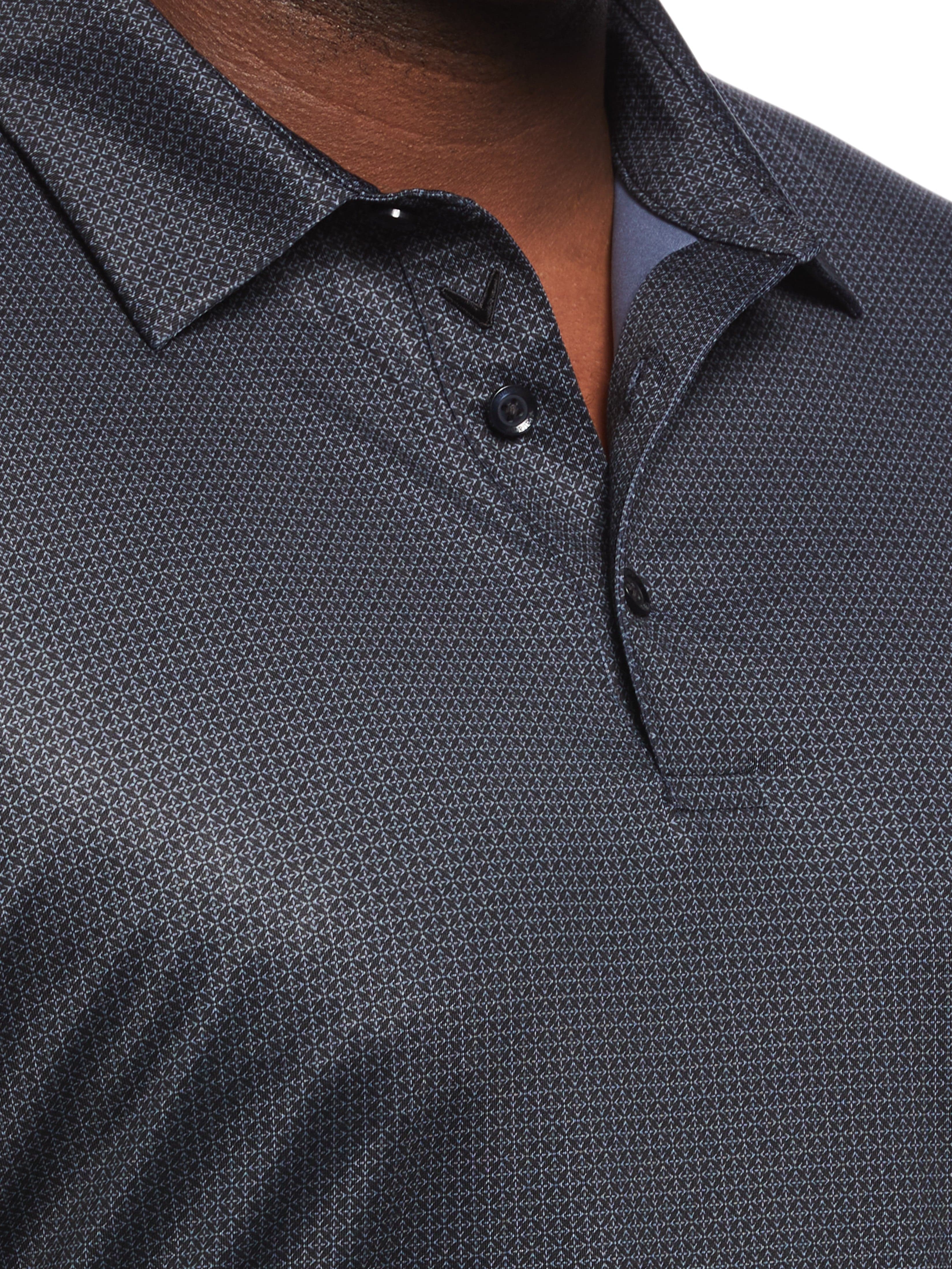 Big & Tall Chevron Foulard Print Golf Polo Shirt for Men - Breathable Moisture-Wicking Performance Fabric - Perfect for Golf, Casual Wear & Office Outfits