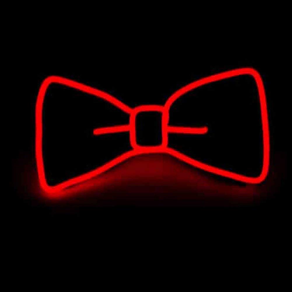 LED Light Up Bow Tie - Glowing Adjustable EL Wire Bowtie for Men & Women - Perfect for Parties, Raves, Concerts, and Cosplay