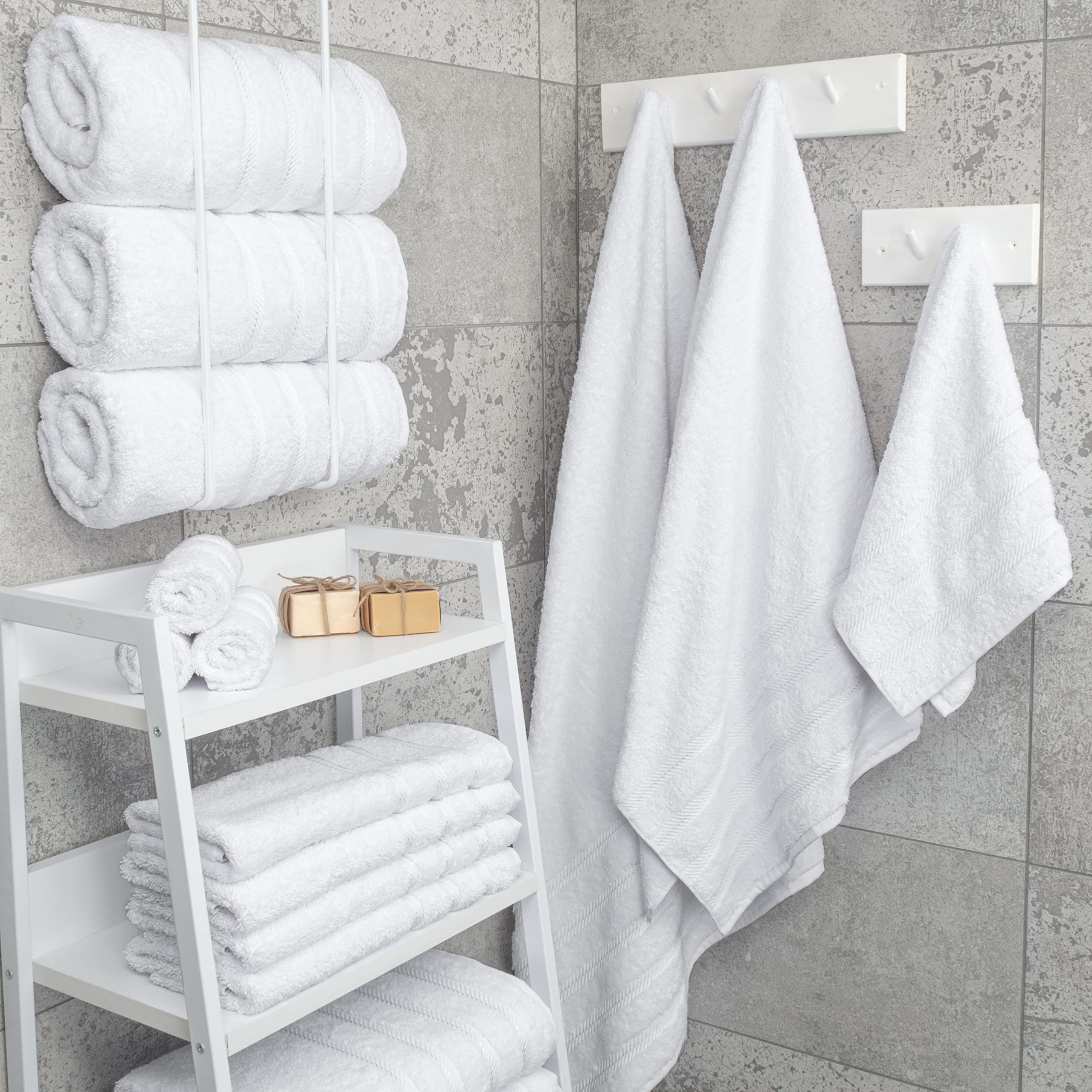 Premium 6-Piece Soft Linen Towel Set with 4 Bath & 4 Hand Towels - Luxury Spa & Bathroom Essentials for Home, Hotel, and Gift Giving