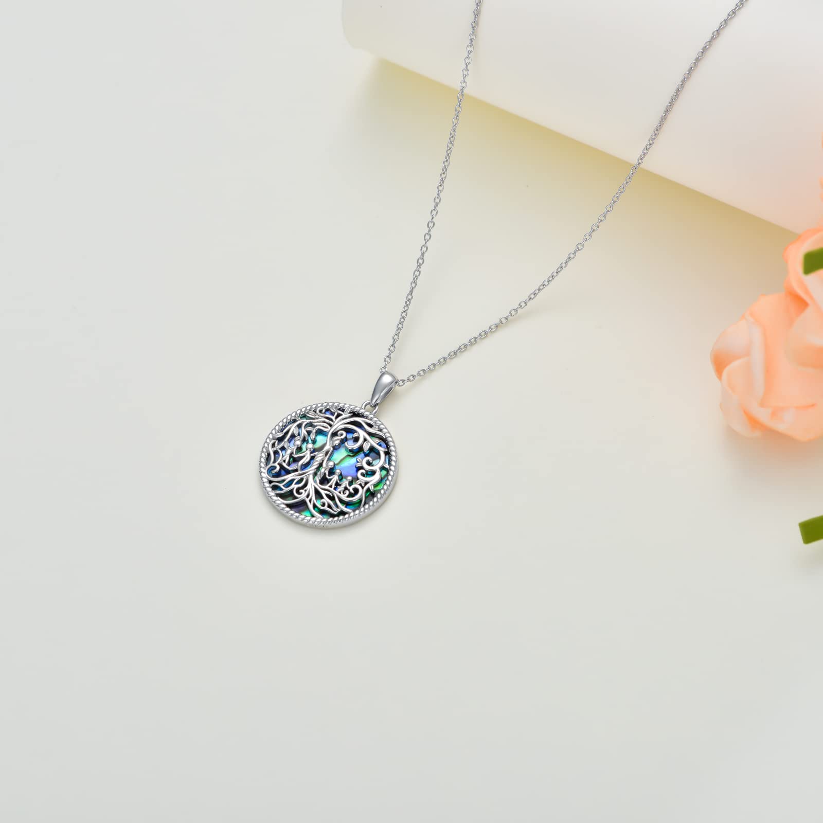 TOUPOP 925 Sterling Silver Tree of Life Pendant Necklace - Mother & Children Birthstone Jewelry for Mom, Anniversary Gift for Women from Daughter/Son | Perfect for Birthday, Mother's Day & Special Occasions
