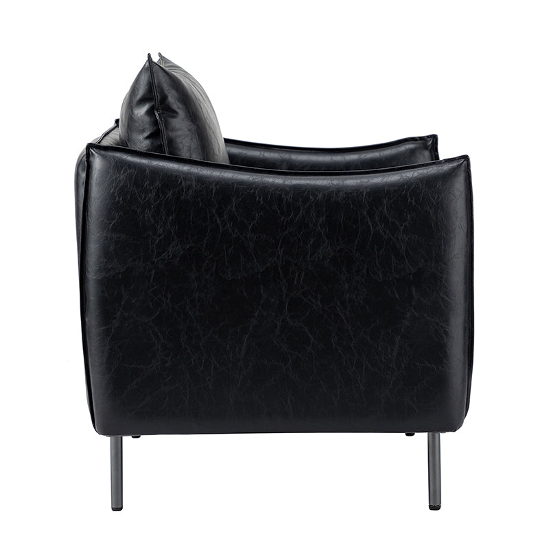 Felix Faux Leather Armchair - Modern PU Leather Accent Chair for Living Room, Office & Lounge - Comfortable Mid-Century Style Seating for Home Decor