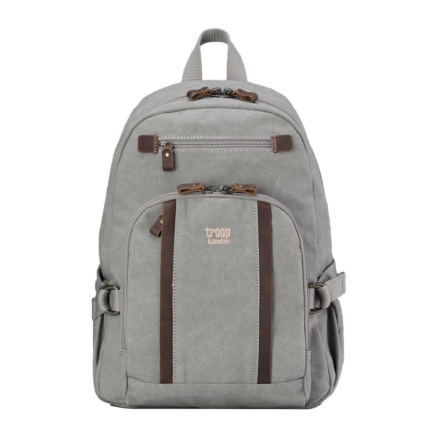 TRP0256 Troop London Classic Canvas Backpack - Medium Size Durable School & Travel Backpack for Men & Women - Perfect for College, Commuting & Outdoor Adventures