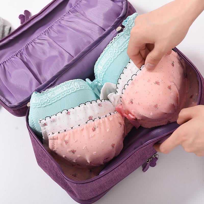 Multi-Function Travel Makeup Bag for Women - 3-Tier Cosmetic Organizer with Underwear Storage | Perfect for Vacation, Gym & Daily Use