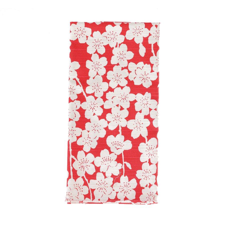 YAMADASENI Furoshiki Sakura Pink & Green 48X48cm (34g) - Japanese Wrapping Cloth for Gifts, Bento Boxes & Home Decor