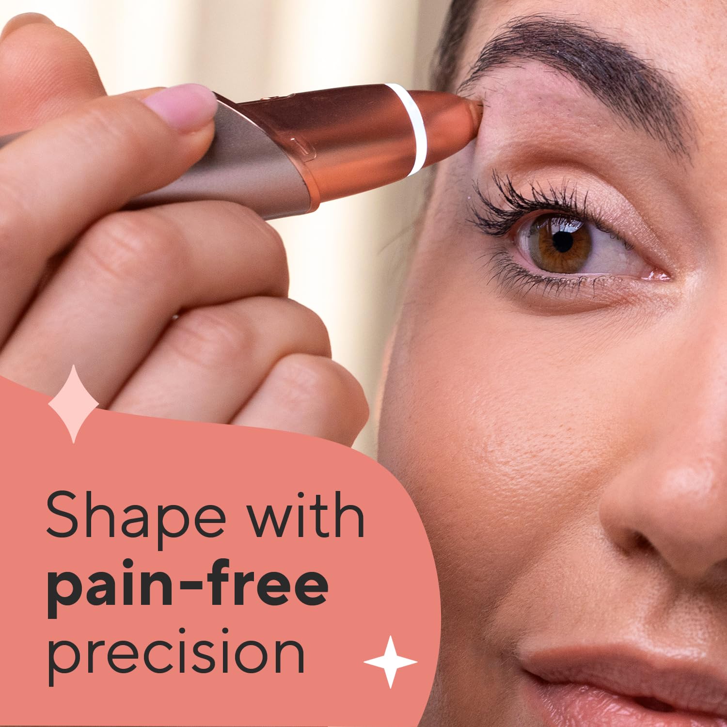 Finishing Touch Flawless Brows Eyebrow Hair Remover - Painless Electric Razor for Women & Girls - Precise Brow Shaping Tool for Salon-Quality Results at Home - Perfect for Daily Grooming & Travel