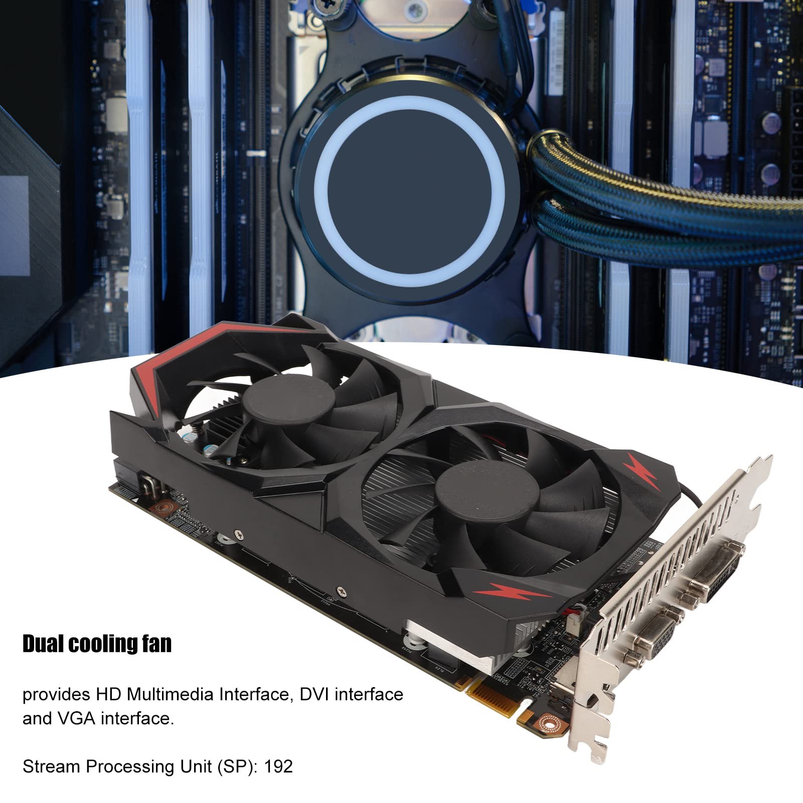 1.5GB GDDR5 192Bit Gaming Graphics Card - 3760MHz Memory Clock, 3 Output Ports (DVI/VGA), HDR Technology & Dual Cooling Fans for PC Gaming - Perfect for Esports, VR & 4K Gaming