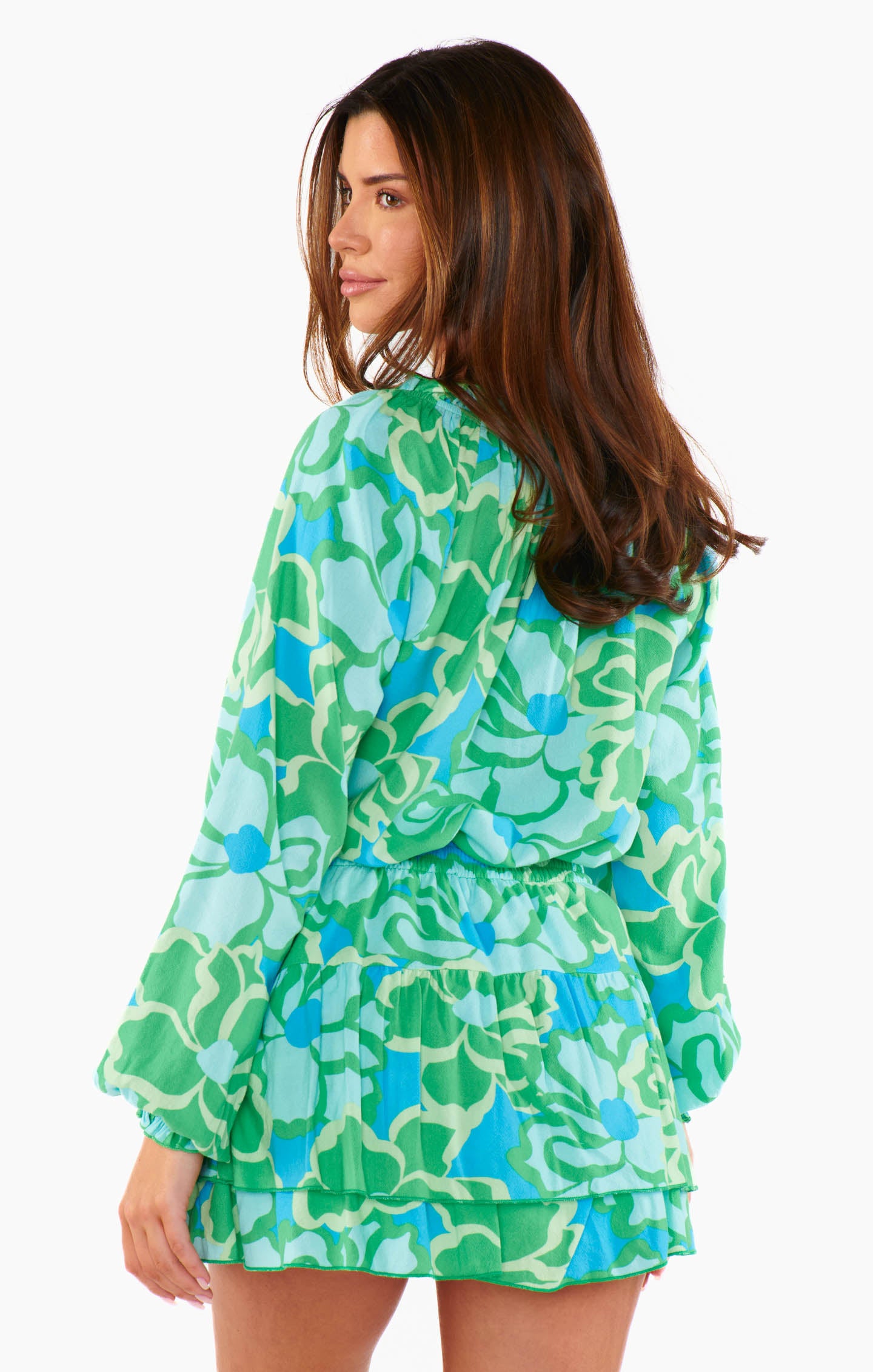 Margo Tunic Women's Floral Print Blouse - Abstract Poppy Design Casual Top for Spring/Summer, Perfect for Office, Date Night & Vacation Outfits