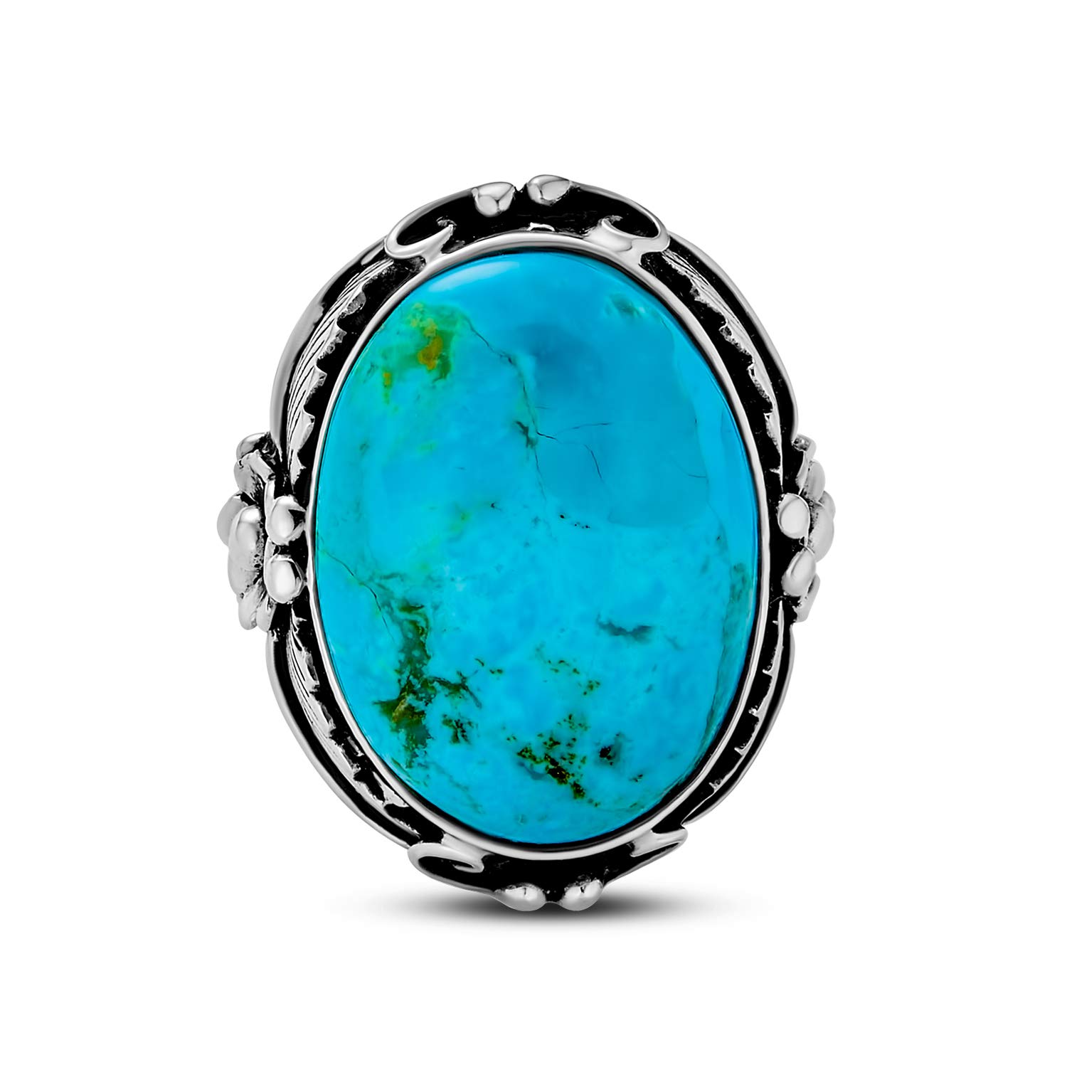 Southwestern Turquoise Moonstone Ring - .925 Sterling Silver Boho Jewelry for Women, Perfect for Festivals & Gifting