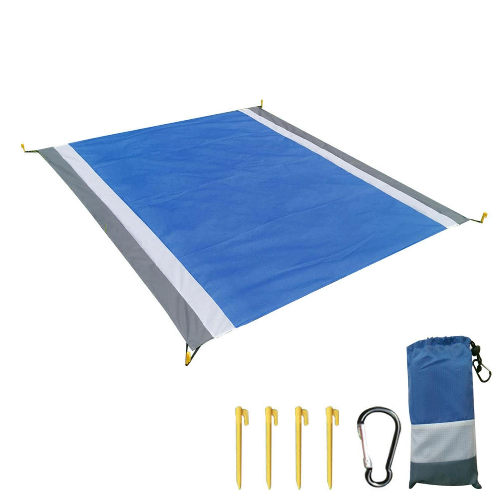 EMVANV Sand-Free Beach Blanket - Waterproof Oversized Lightweight Outdoor Picnic Mat for Beach, Camping, Hiking & Travel - Perfect for Seaside Relaxation, Park Picnics and Backyard Lounging (Dark Blue)