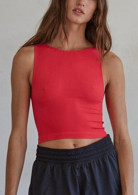 Run Away Crop Top | Fiery Rose Women's Athletic Shirt for Yoga, Running & Gym Workouts