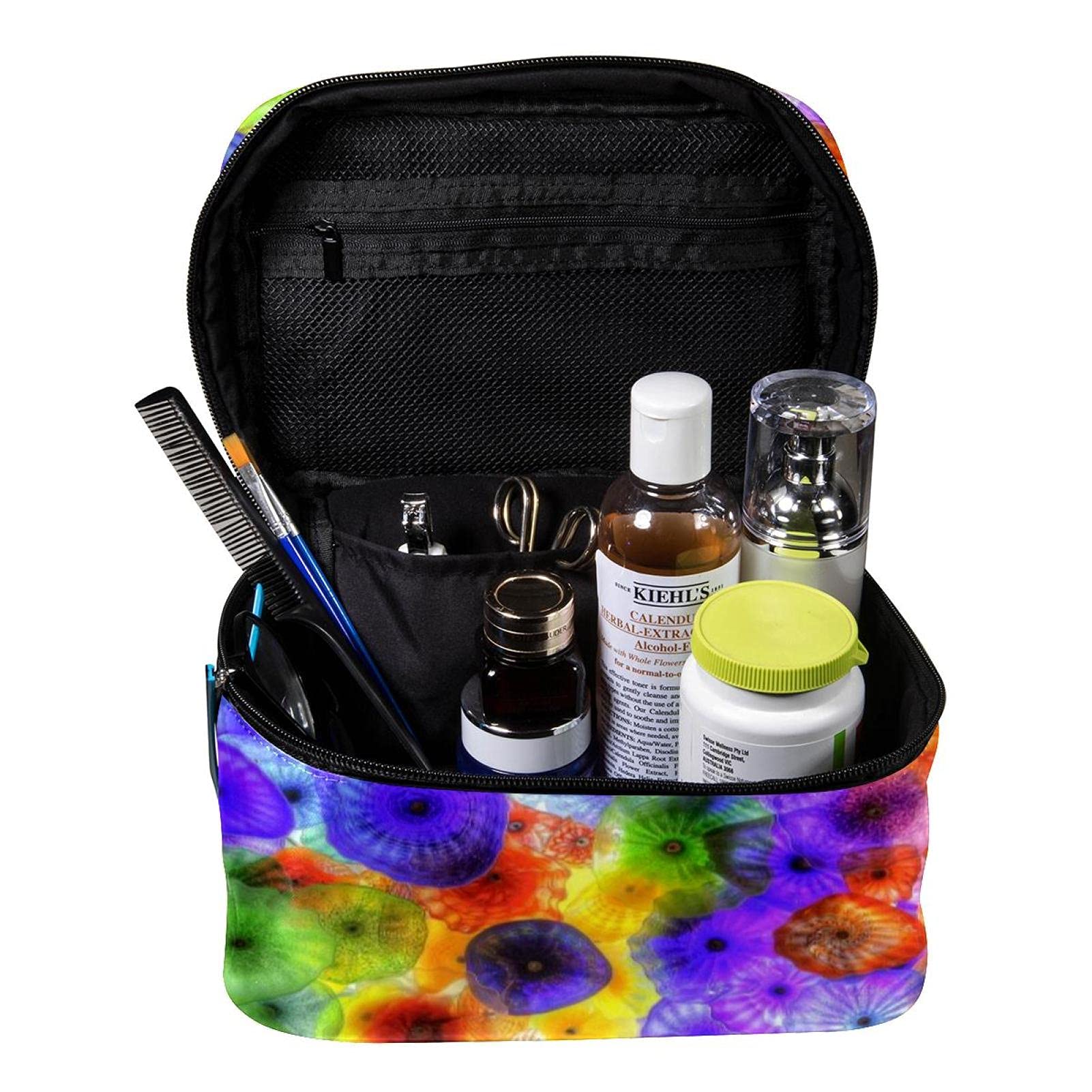 Colorful Jellyfish Makeup Bag - Large Cosmetic Organizer for Travel & Toiletries | Women & Girls