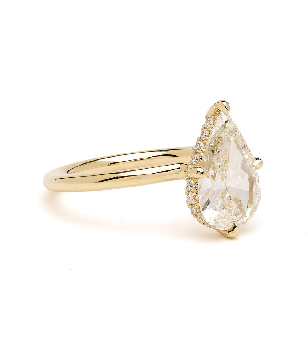 Billie Champagne Pear Diamond Engagement Ring 1.61 Carats - Elegant Wedding Jewelry for Proposals, Anniversaries & Special Occasions