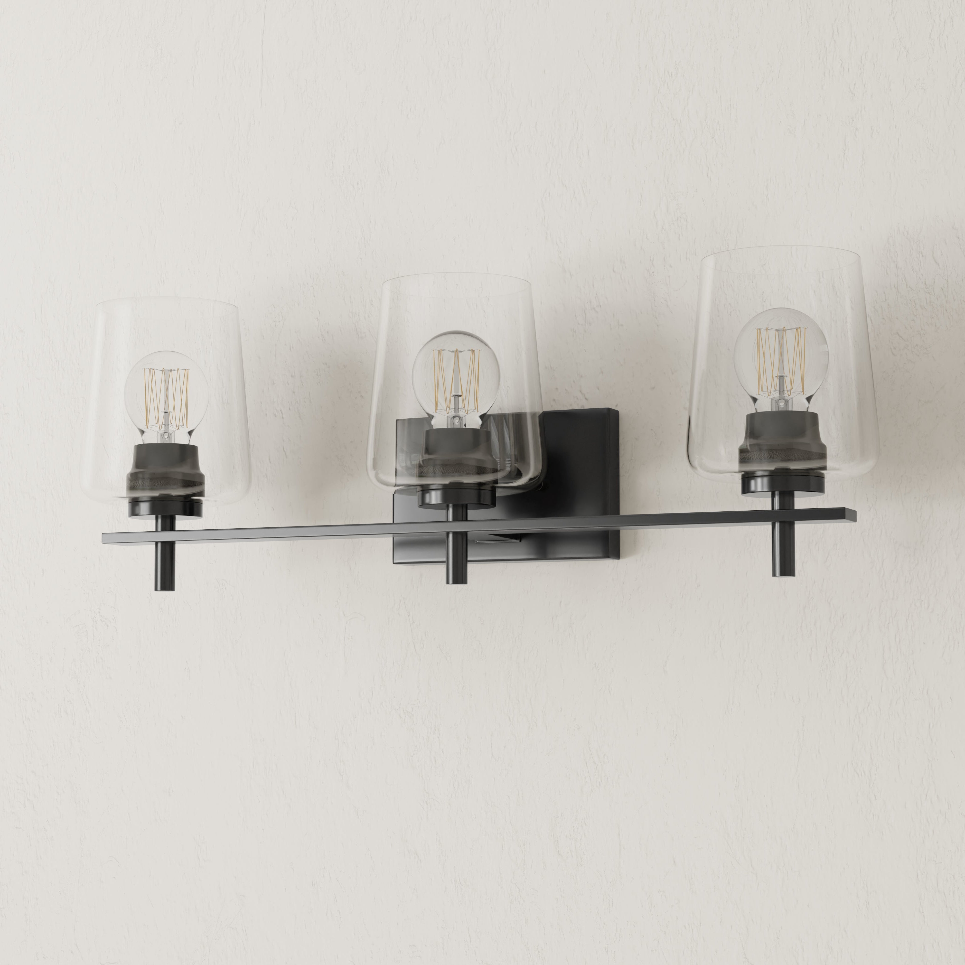 Calais Collection 3-Light Clear Glass Bathroom Vanity Light Fixture - Perfect for Modern Bathrooms, Powder Rooms & Makeup Areas