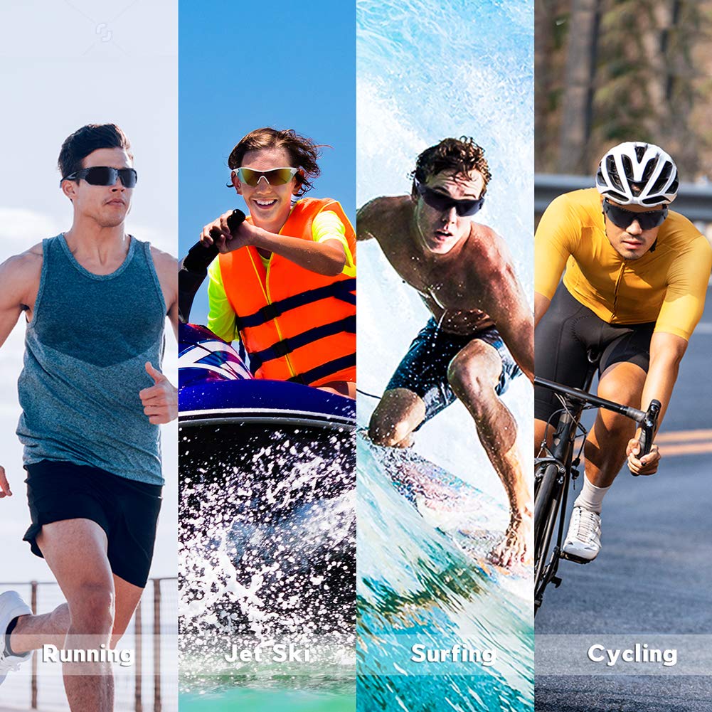 BEACOOL Polarized Sports Sunglasses for Men & Women - UV Protection, Lightweight & Shatterproof - Perfect for Baseball, Cycling, Running, Driving, Fishing, Golf & Motorcycle - Ideal for Outdoor Activities & Sports Enthusiasts