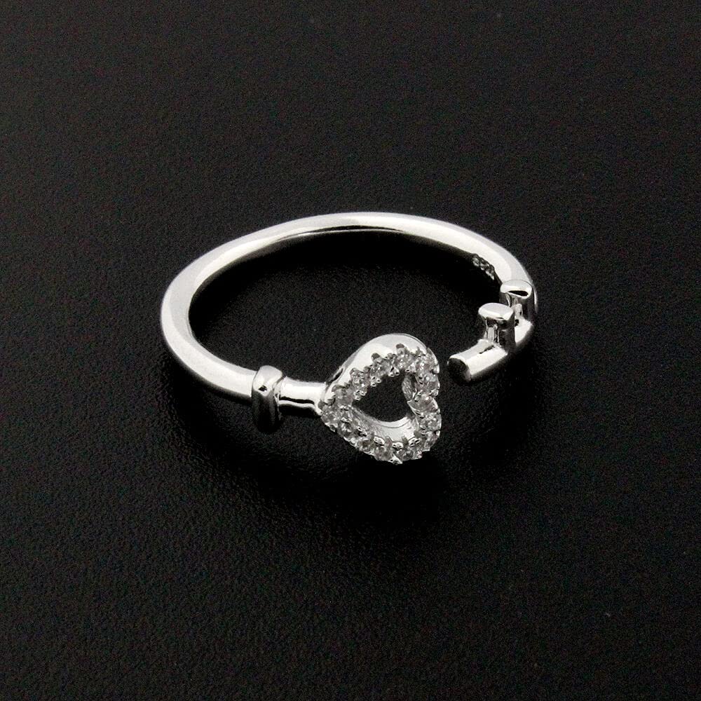 925 Sterling Silver Heart CZ Ring with Cut-Out Design - Elegant Wraparound Love Symbol Jewelry for Women & Girls - Perfect for Valentine's Day, Anniversary Gifts & Everyday Wear