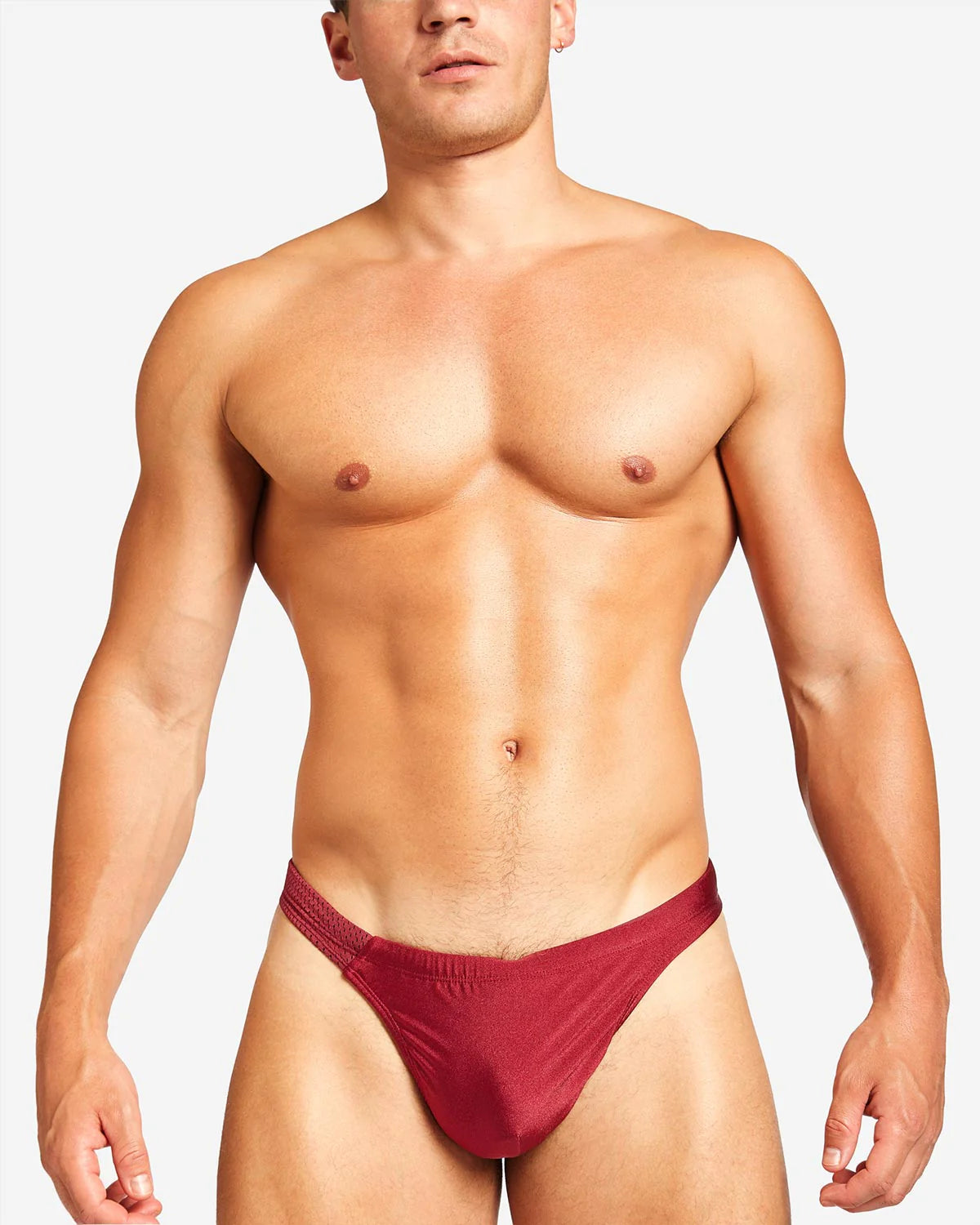 Teamm8 Bass Mesh Swim Thong - Red | Comfortable & Stylish Swimwear for Beach, Pool & Water Sports
