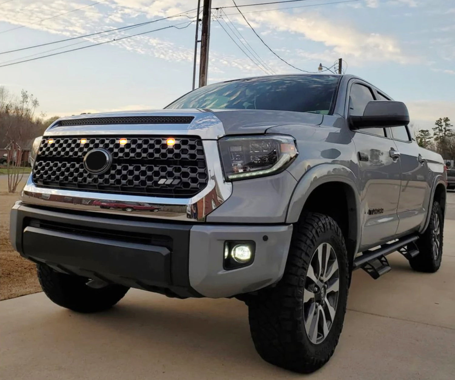 4-Piece Smoke Lens Amber LED Raptor Lights Kit for 2018-2021 Toyota Tundra with Combination Grille - Off-Road Lighting for Trucks, Fog Lights for Night Driving & Adventure Vehicles