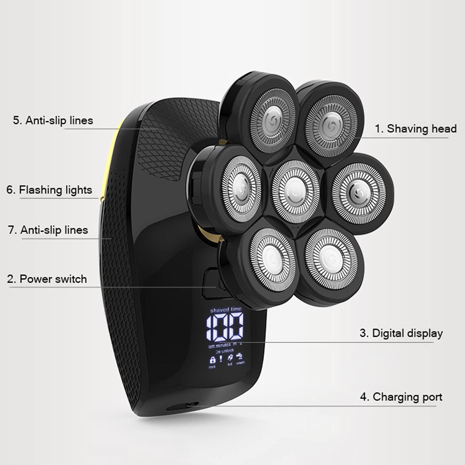 5-in-1 Men's Electric Shaver Kit - Waterproof Cordless USB Rechargeable Trimmer for Beard, Nose Hair & Body Grooming | Perfect Gift for Dad, Husband & Boyfriend | Home, Travel & Gym Use