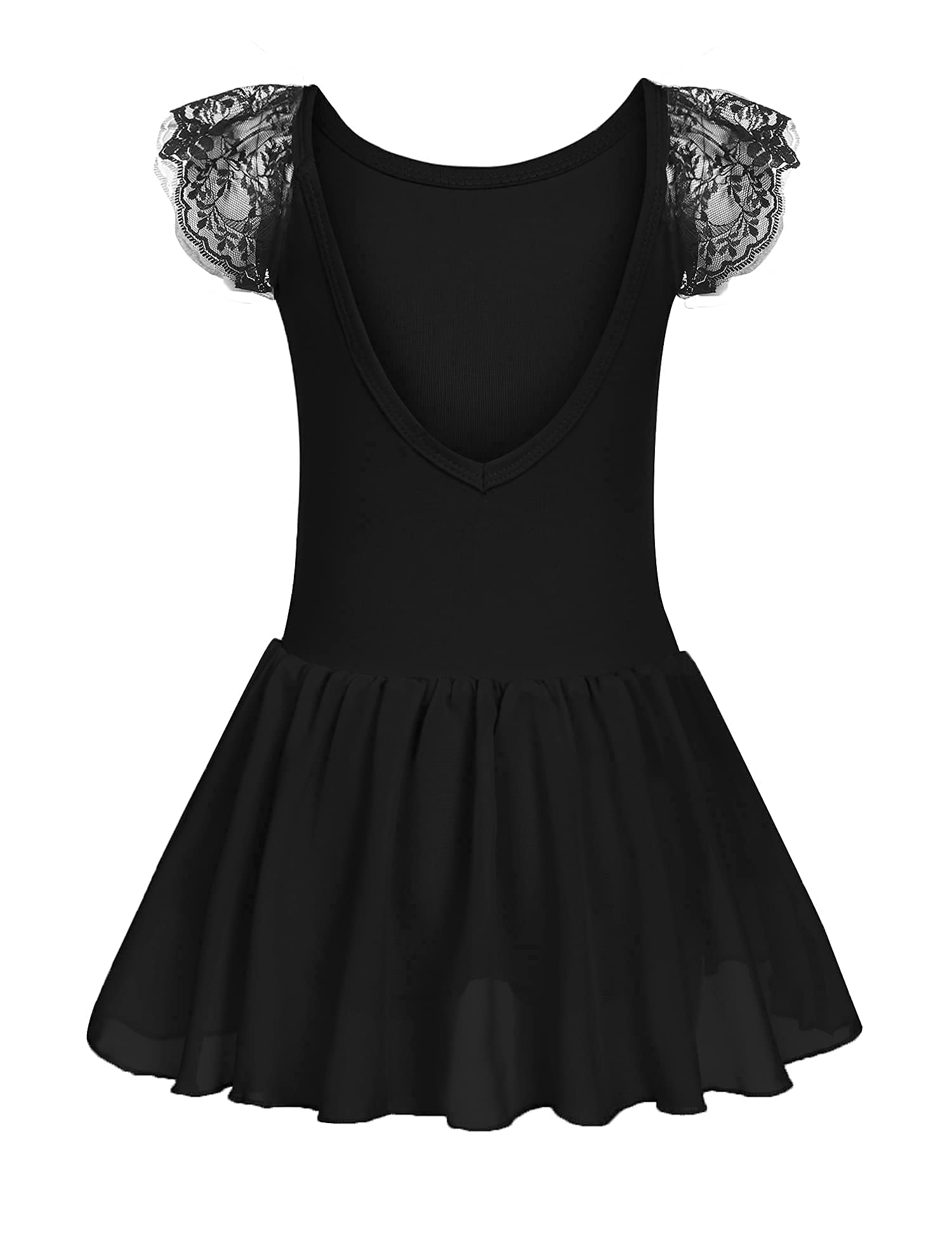 Zaclotre Ballet Leotards for Girls - Ruffle Sleeve Dance Leotard Toddler Ballerina Outfit Black - Perfect for Recitals, Classes & Performances